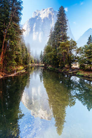 Yosemite Valley and El Capitan in California USAの写真素材