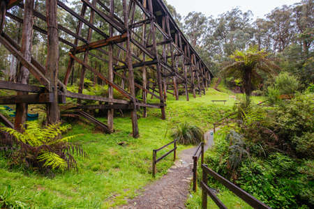 Noojee Trestle Rail Bridge in Victoria Australiaの写真素材