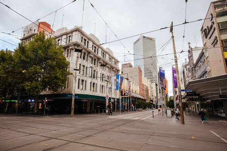 Quiet Melbourne Streets and Landmarks During Coronavirus Pandemicのeditorial素材