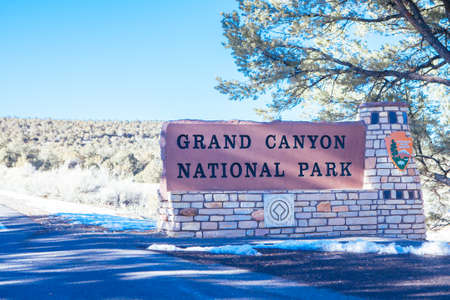 Grand Canyon Welcome Sign in USAのeditorial素材