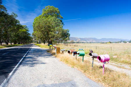Rural Letterboxes in Country Australiaの写真素材