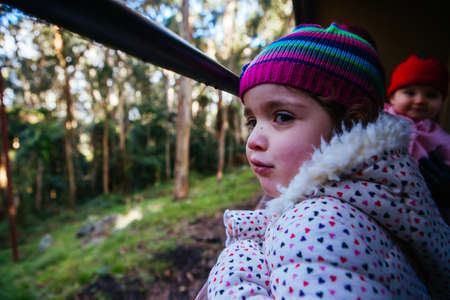 Young Child on Puffing Billy Train in Australiaのeditorial素材