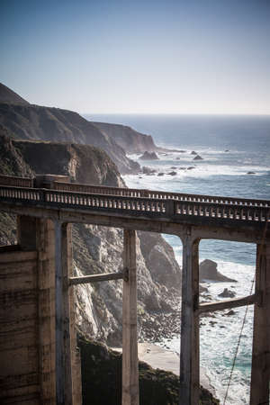 Bixby Bridge and Coastline at Big Sur USAの写真素材