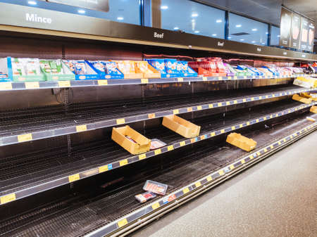 Empty Food and Product Shelves at an Australian Supermarket