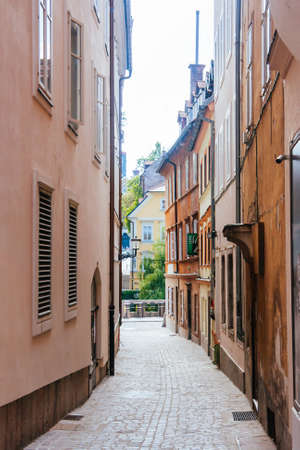 Ljubljana Back Streets in Sloveniaの写真素材
