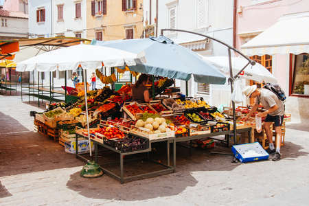 Market Stall in Piran Sloveniaのeditorial素材