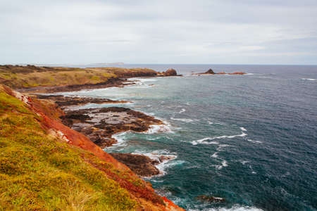 Pyramid Rock Landscape at Philip Islandの写真素材