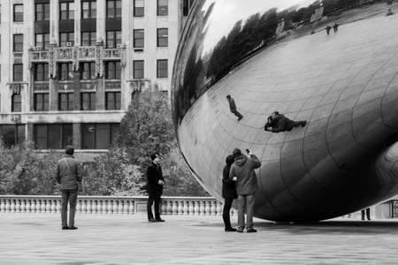 Cloud Gate The Bean in Chicago USAのeditorial素材