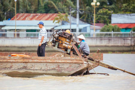 People Working and Traveling By Boat in Vietnamのeditorial素材