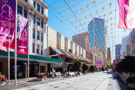 Bourke St Mall at Christmas in Australiaのeditorial素材