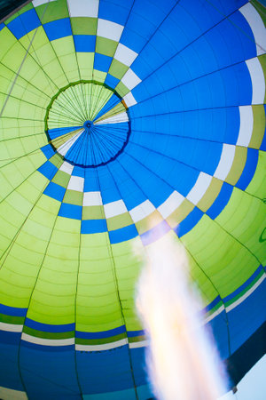 Hot Air Balloon Inflating in Australiaの写真素材