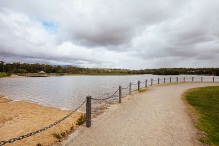 Lilydale Lake and Playground in Australiaの写真素材