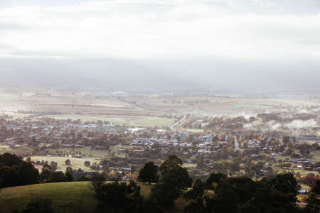 View over Yarra Glen in Australiaの写真素材