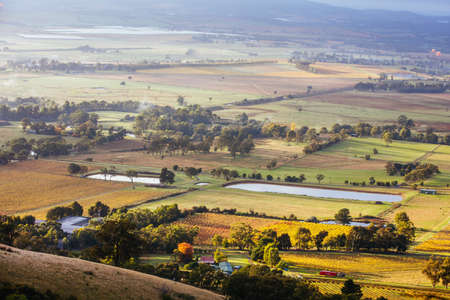 View over Yarra Glen in Australiaの写真素材