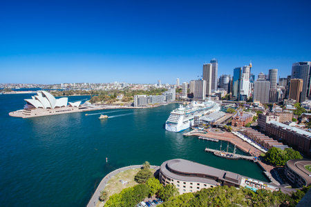 Sydney Skyline From The Harbour Bridge in Australiaのeditorial素材