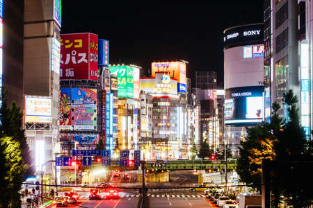 Shinjuku Tokyo at Night in Japanのeditorial素材