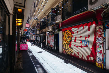 Melbourne CBD Streets as Lockdown Ends for a Sixth Timeのeditorial素材