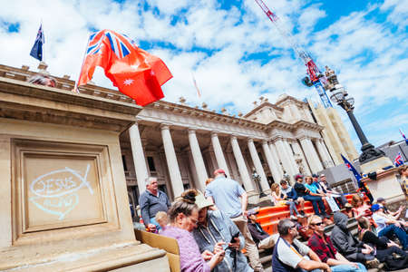 Australians Protest As Part Of "World Wide Rally For Freedom" Against Mandatory COVID-19 Vaccinesのeditorial素材