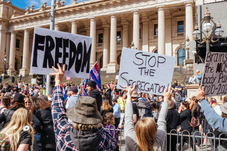 Australians Protest As Part Of "World Wide Rally For Freedom" Against Mandatory COVID-19 Vaccinesのeditorial素材