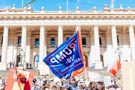 Australians Protest As Part Of "World Wide Rally For Freedom" Against Mandatory COVID-19 Vaccinesのeditorial素材
