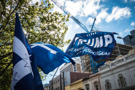 Australians Protest As Part Of "World Wide Rally For Freedom" Against Mandatory COVID-19 Vaccinesのeditorial素材