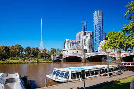 Yarra River Views of Melbourne in Australiaの写真素材
