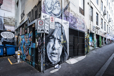 AC/DC Lane Detail in Melbourne Australiaのeditorial素材