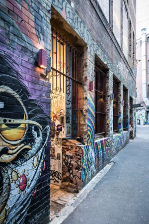 AC/DC Lane Detail in Melbourne Australiaのeditorial素材