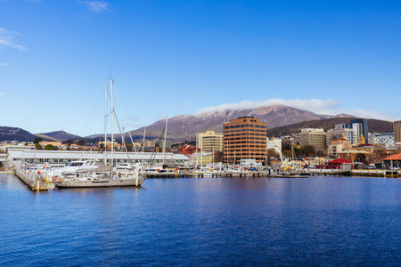 Hobart CBD and Waterfront in Tasmania Australiaのeditorial素材