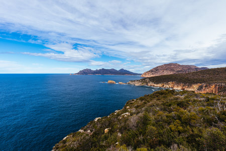 Cape Tourville in Freycinet Tasmania Australiaの写真素材