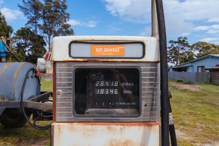 Herrick Gas Pump in Tasmania Australiaのeditorial素材