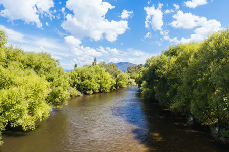 Kiewa River in Ovens Valley in Australiaの写真素材