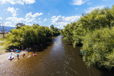Kiewa River in Ovens Valley in Australiaの写真素材