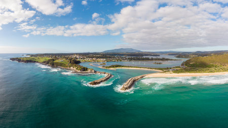 Aerial View of Narooma in Australiaの写真素材