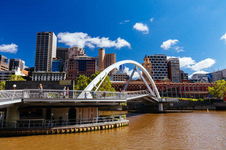 Yarra River Views of Melbourne in Australiaのeditorial素材