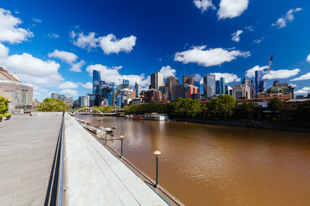 Yarra River Views of Melbourne in Australiaのeditorial素材