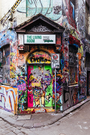 Hosier Lane in Melbourne CBD Australiaのeditorial素材