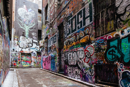 Hosier Lane in Melbourne CBD Australiaのeditorial素材