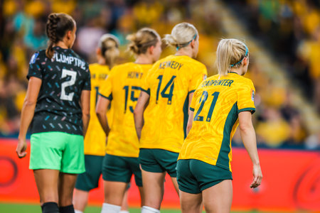 BRISBANE, AUSTRALIA - JULY 27: Australia plays Nigeria at the FIFA Womens World Cup Aのeditorial素材