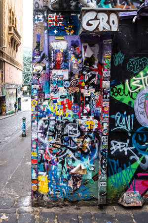 Hosier Lane Detail in Melbourne Australiaのeditorial素材