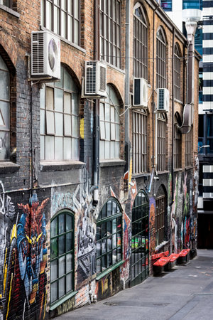 AC/DC Lane Detail in Melbourne Australiaのeditorial素材