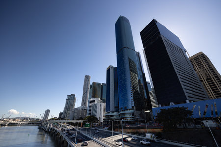 Brisbane Morning Skyline in Australiaの写真素材