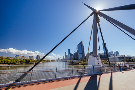 Goodwill Bridge in Brisbane Australiaの写真素材