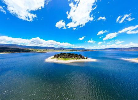 Jindabyne Aerial View in Australiaの写真素材