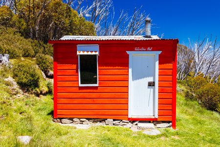 Valentine Hut in Kosciuszko National Park in Australiaの写真素材