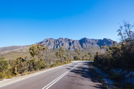 Gordon River Road Landscape in Tasmania Australiaの写真素材