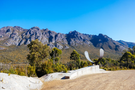 Gordon River Road Landscape in Tasmania Australiaの写真素材