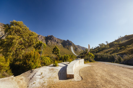 Gordon River Road Landscape in Tasmania Australiaの写真素材