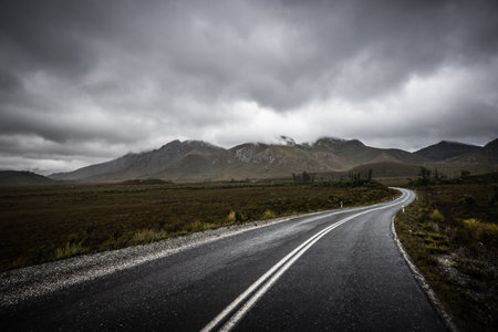 Gordon River Road Landscape in Tasmania Australiaの写真素材