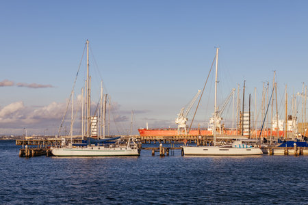 Melbourne Skyline from Williamstown in Australiaの写真素材